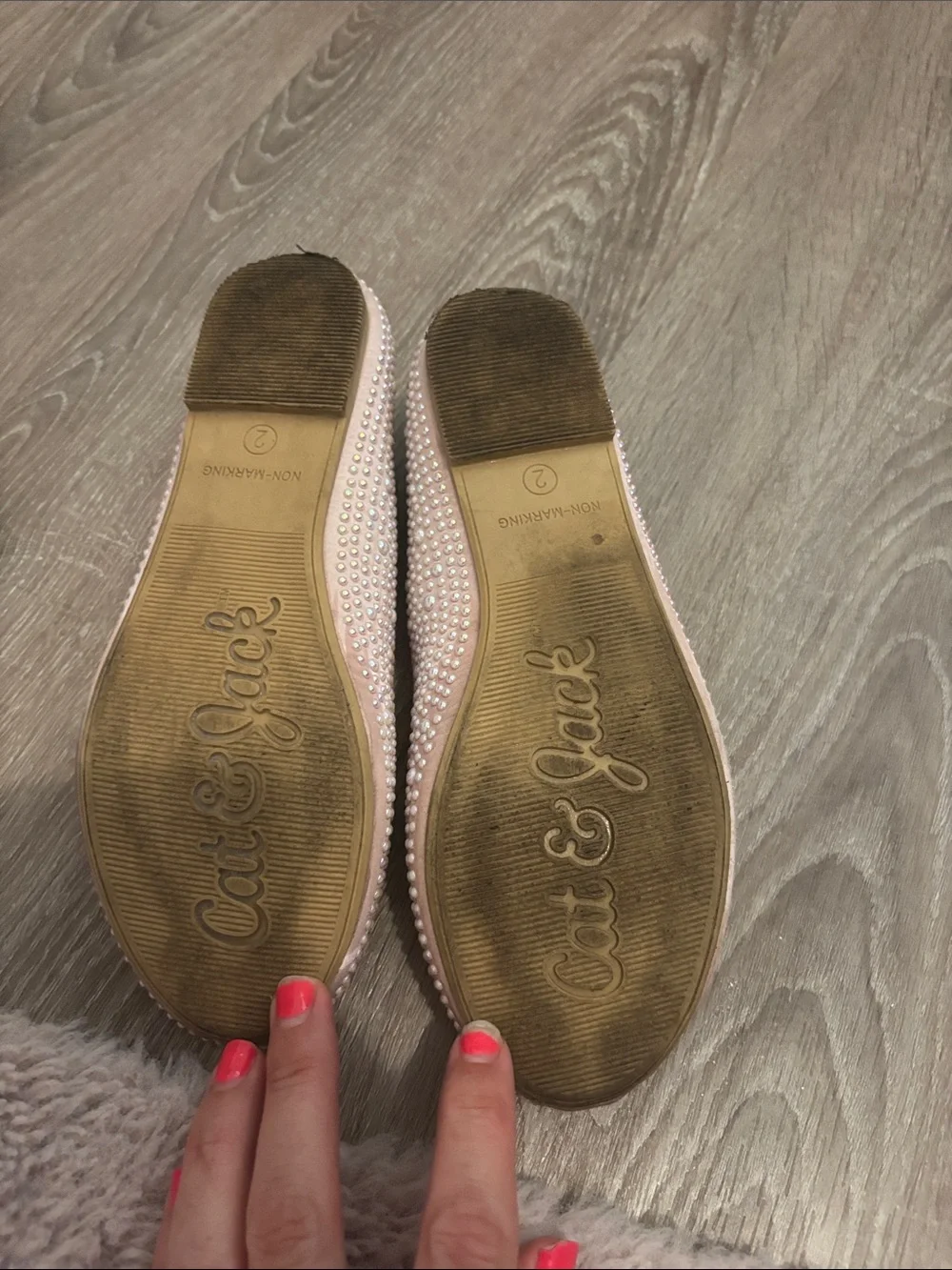 Cat & Jack Light Pink Jeweled Ballet Flats